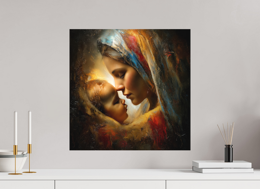 50 x 50 cm, TELA OPACA SU TELAIO Primo Abbraccio