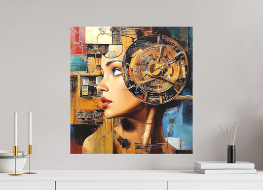 50 x 52,2 cm, TELA OPACA SU TELAIO Woman Machine