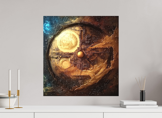 50 x 53 cm, TELA OPACA SU TELAIO Dysonian Storm