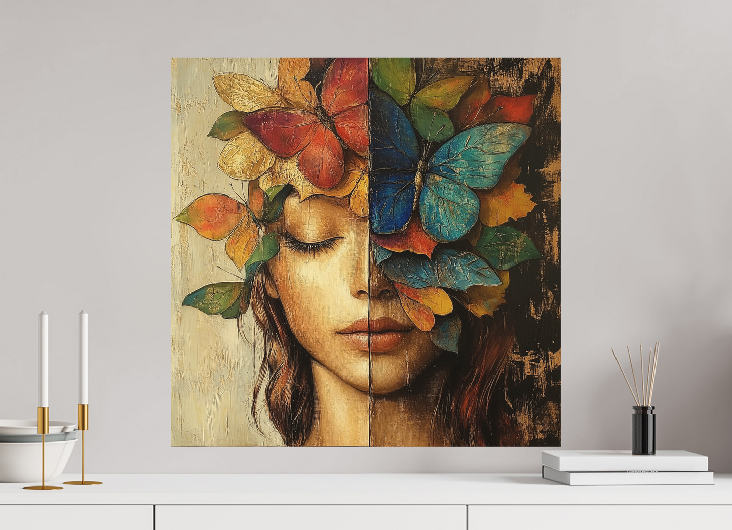 60 x 60 cm, Stampa diretta su legno The Flower