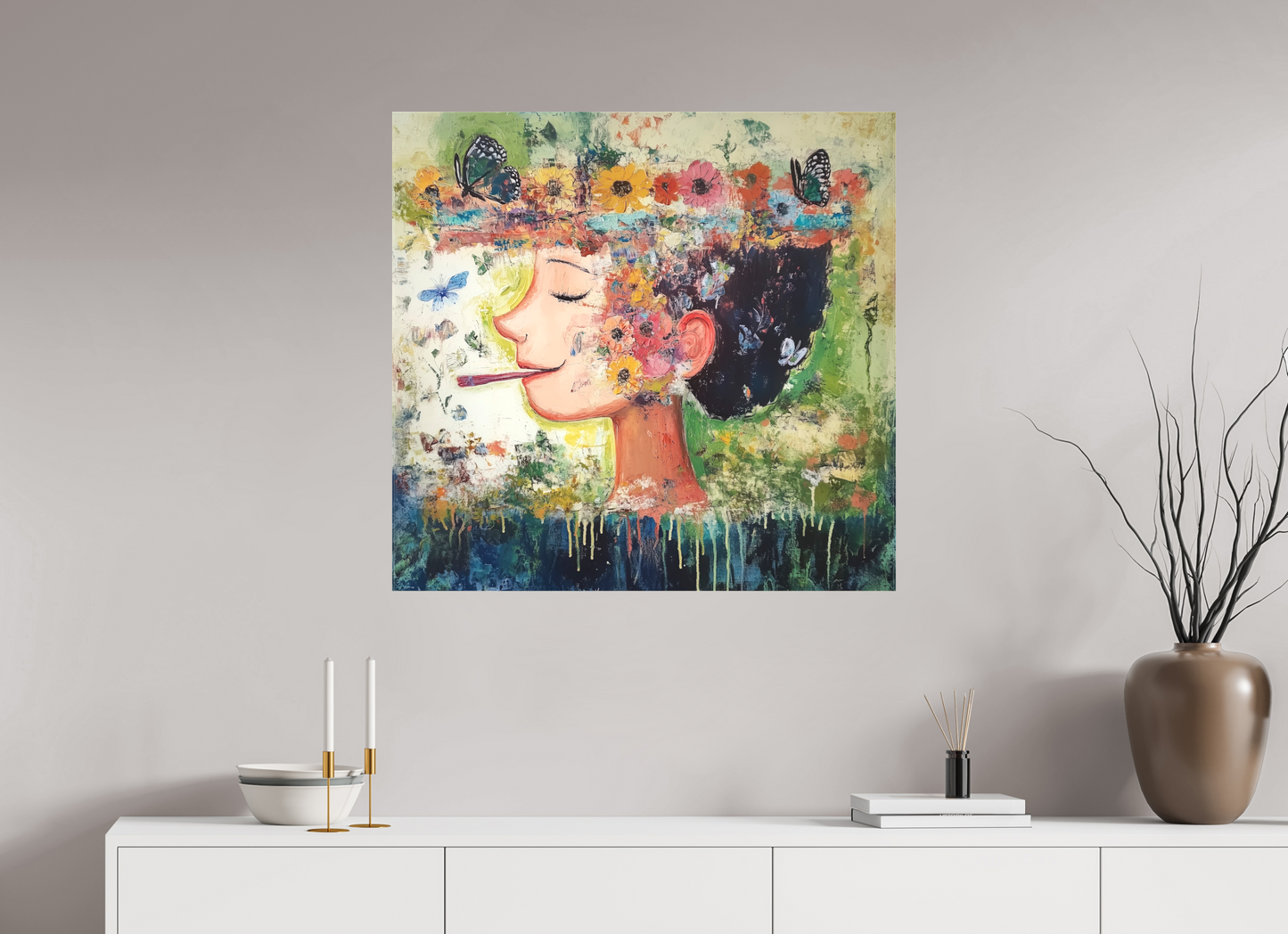 84,1 x 80 cm, TELA OPACA SU TELAIO Miss Nanchè