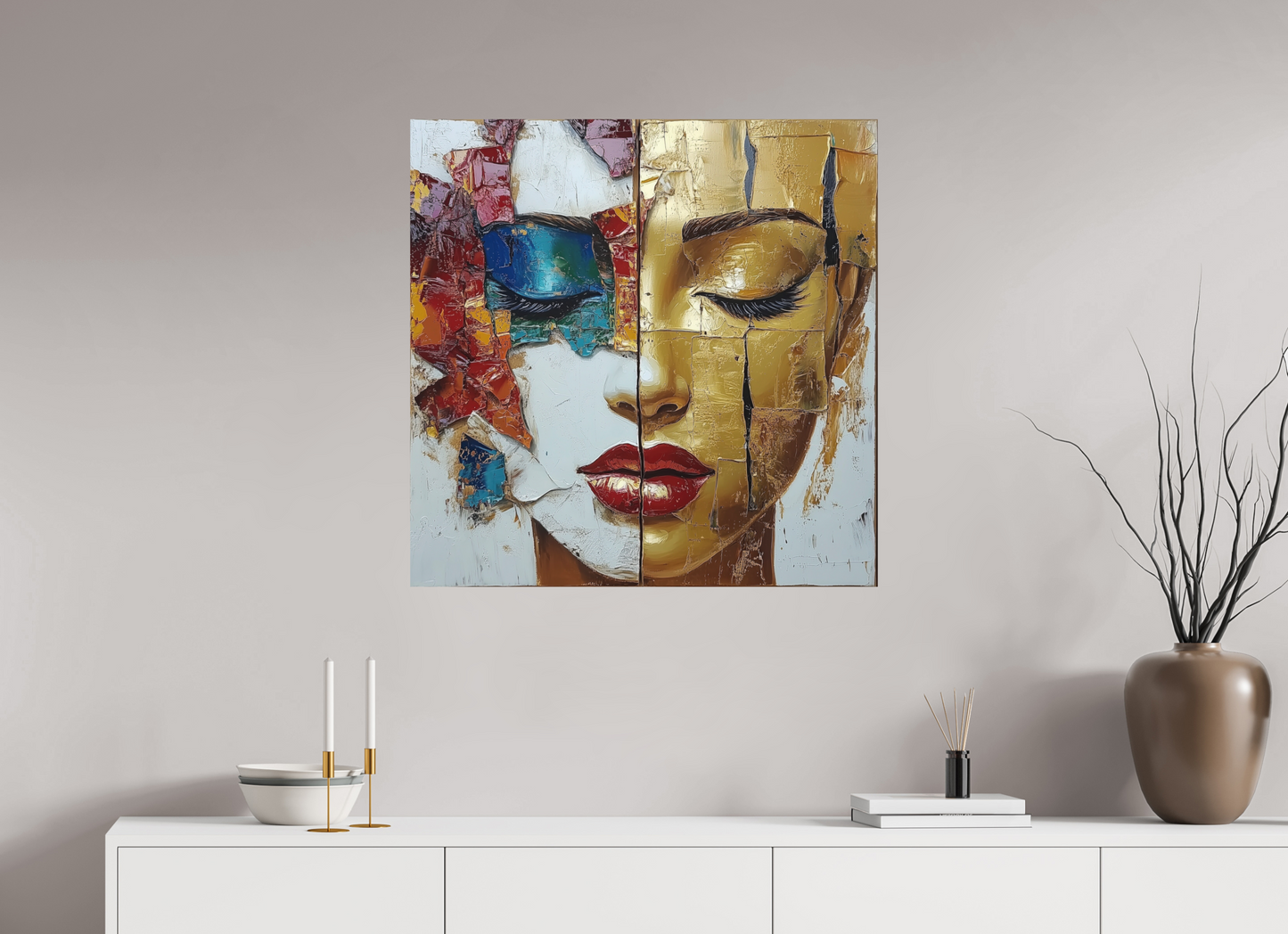 80 x 80 cm, Stampa diretta su alluminio Dibond Soul Colors