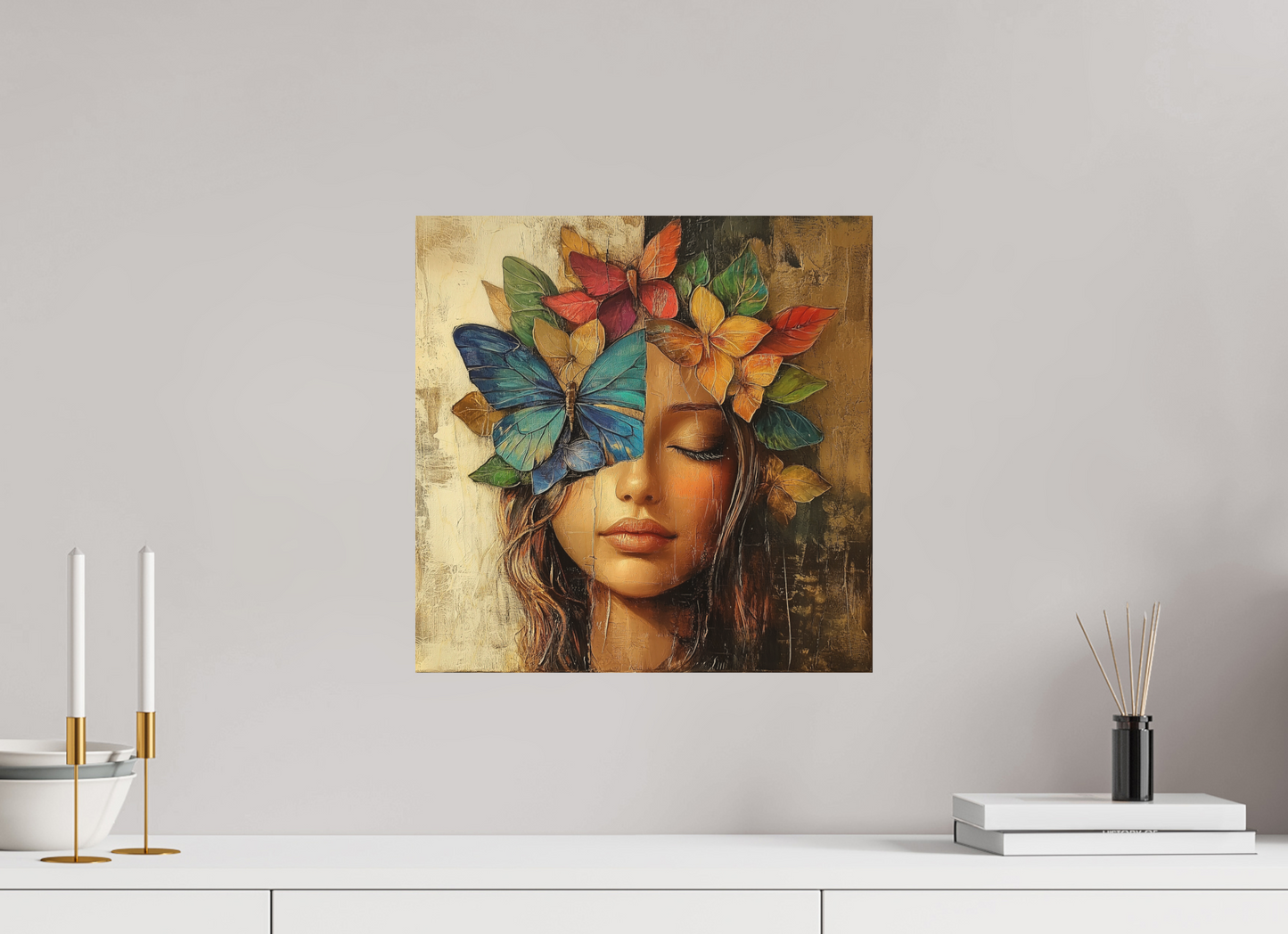 40 x 40 cm, Stampa diretta su legno Chrysalis