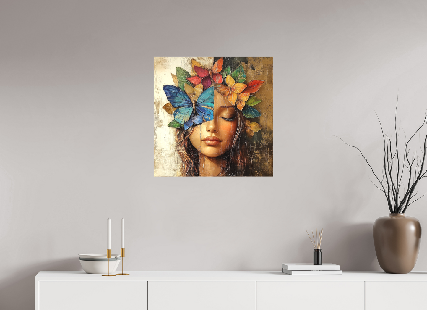 60 x 60 cm, TELA OPACA SU TELAIO Chrysalis