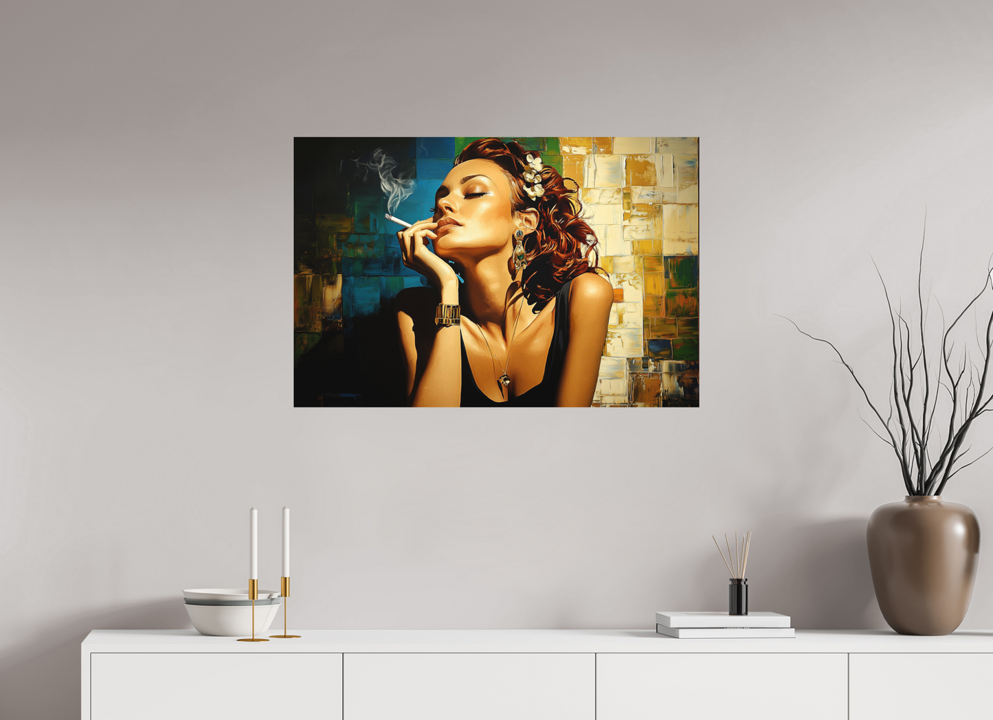 90 x 60 cm, Fine Art Canson Photographique su alluminio dibond Relax and Smoke