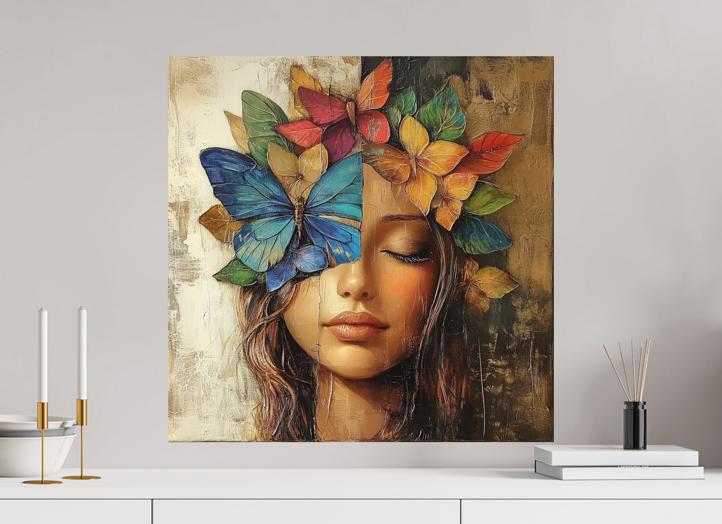 60 x 60 cm, Fine Art Canson Arches Aquarelle Rag su alluminio dibond Chrysalis