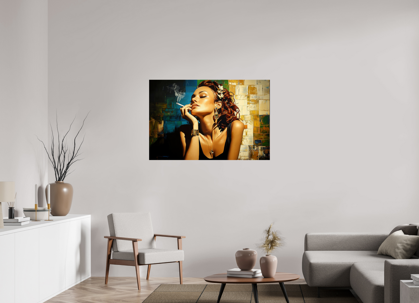 120 x 80 cm, Fine Art Print Baryta su alluminio dibond Relax and Smoke