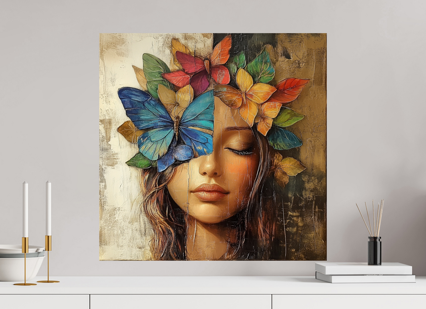 60 x 60 cm, Fine Art Pearl su alluminio dibond Chrysalis