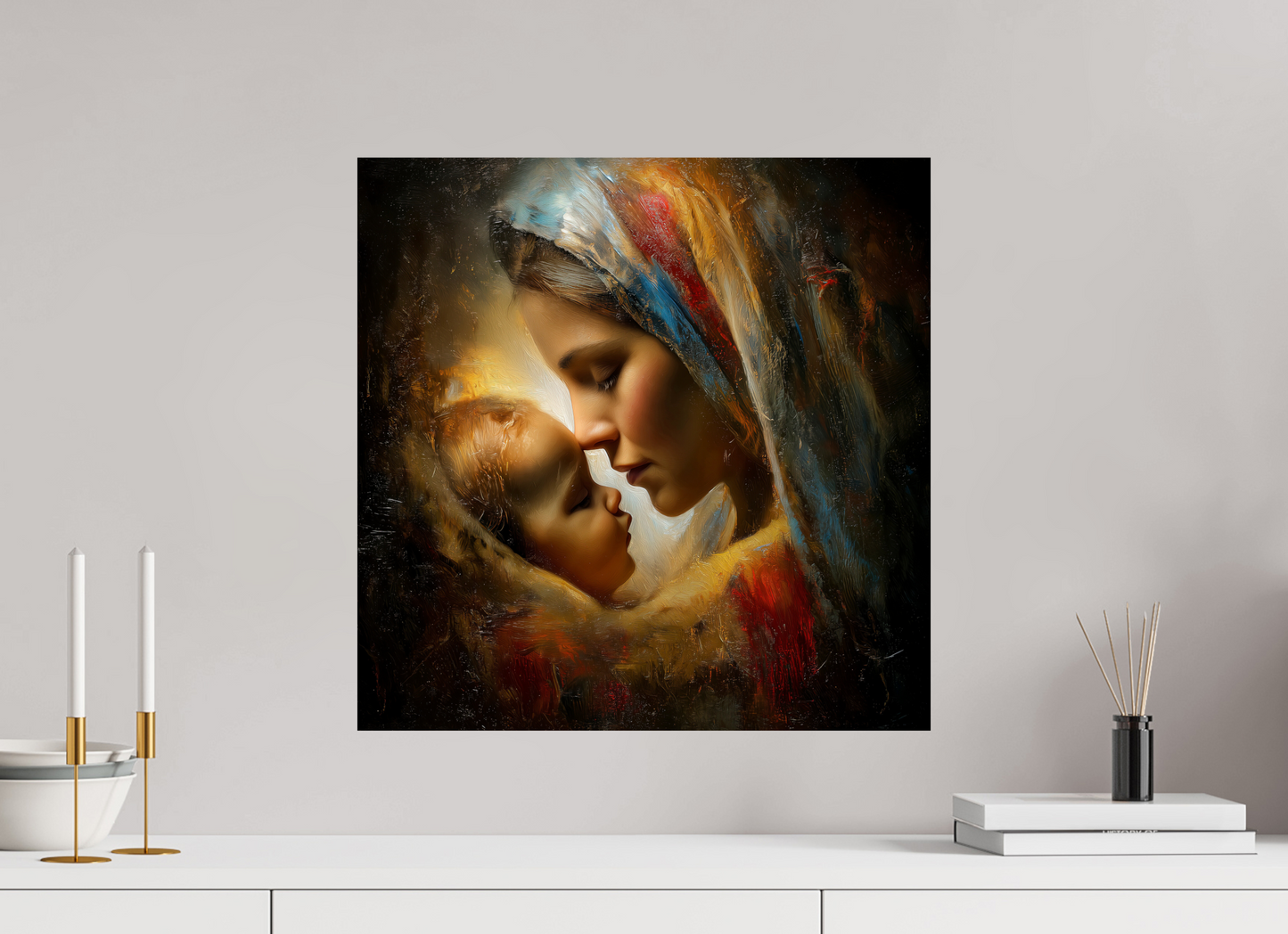 50 x 50 cm, Fine Art Pearl su alluminio dibond Primo Abbraccio