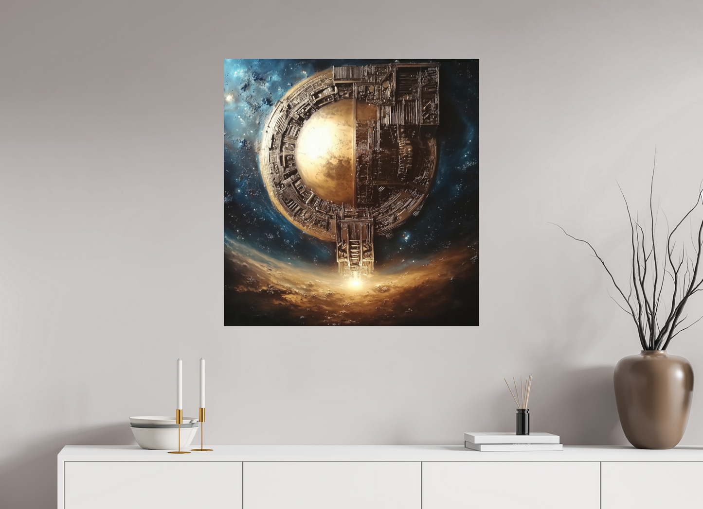 80 x 83,9 cm, Stampa diretta su alluminio Dibond On the Schwarzschild Horizon -Edge at 2GM/c²