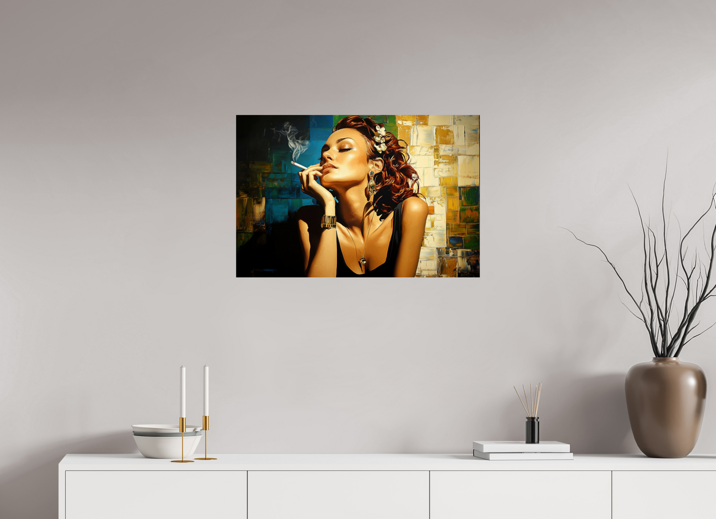 75 x 50 cm, Fine Art Pearl su alluminio dibond Relax and Smoke