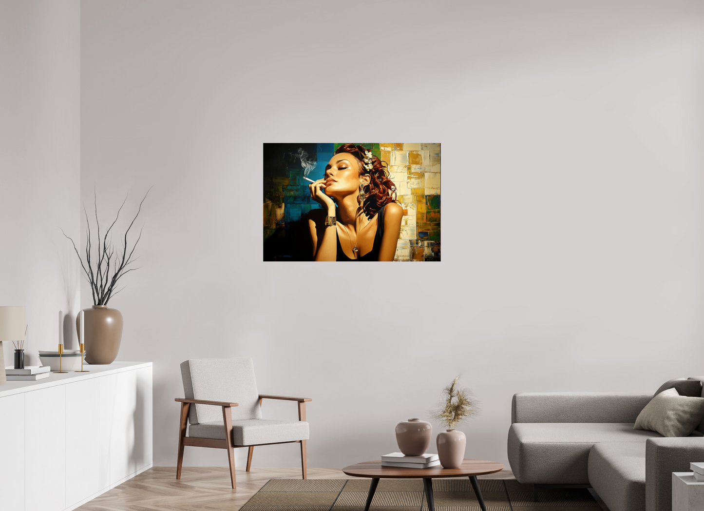 105 x 70 cm, Fine Art Print Baryta su alluminio dibond Relax and Smoke