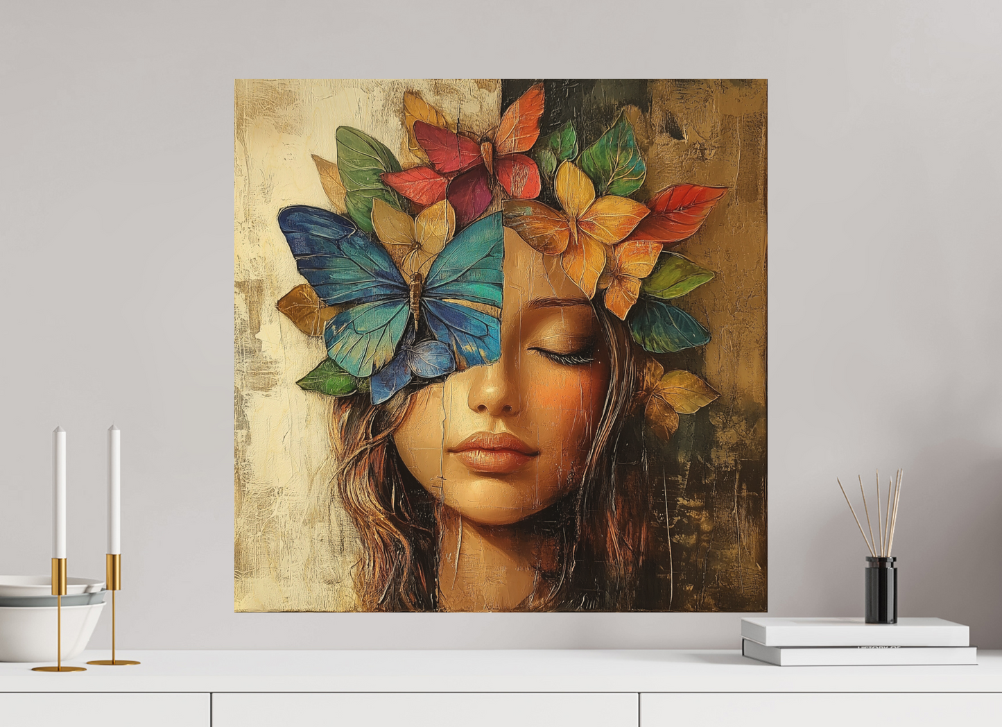 60 x 60 cm, Stampa diretta su legno Chrysalis