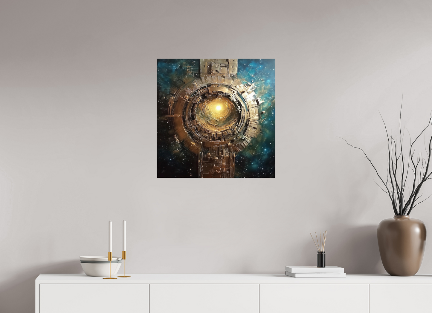 60 x 60,8 cm, Fine Art Pearl su alluminio dibond To a New World