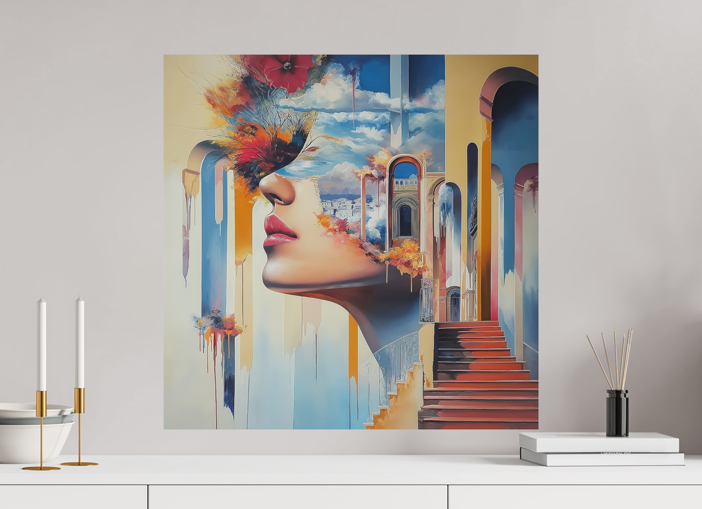 60 x 60 cm, Stampa diretta su alluminio Dibond The Dream