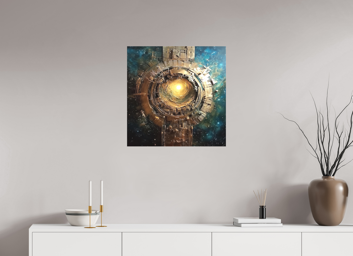 60 x 60,8 cm, TELA OPACA SU TELAIO To a New World