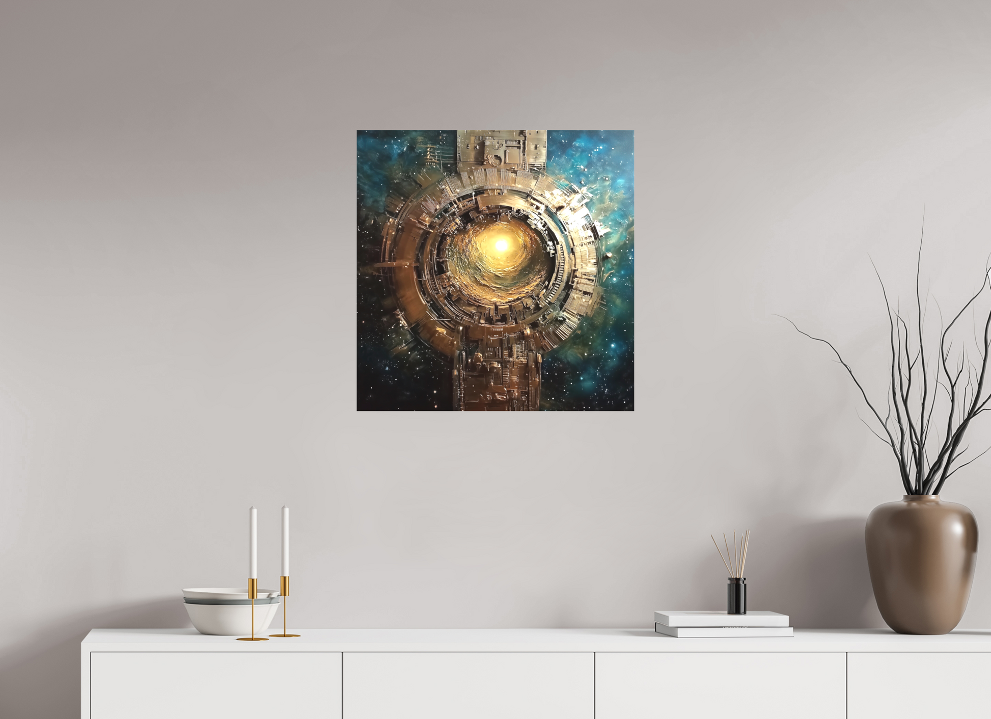 60 x 60,8 cm, TELA OPACA SU TELAIO To a New World