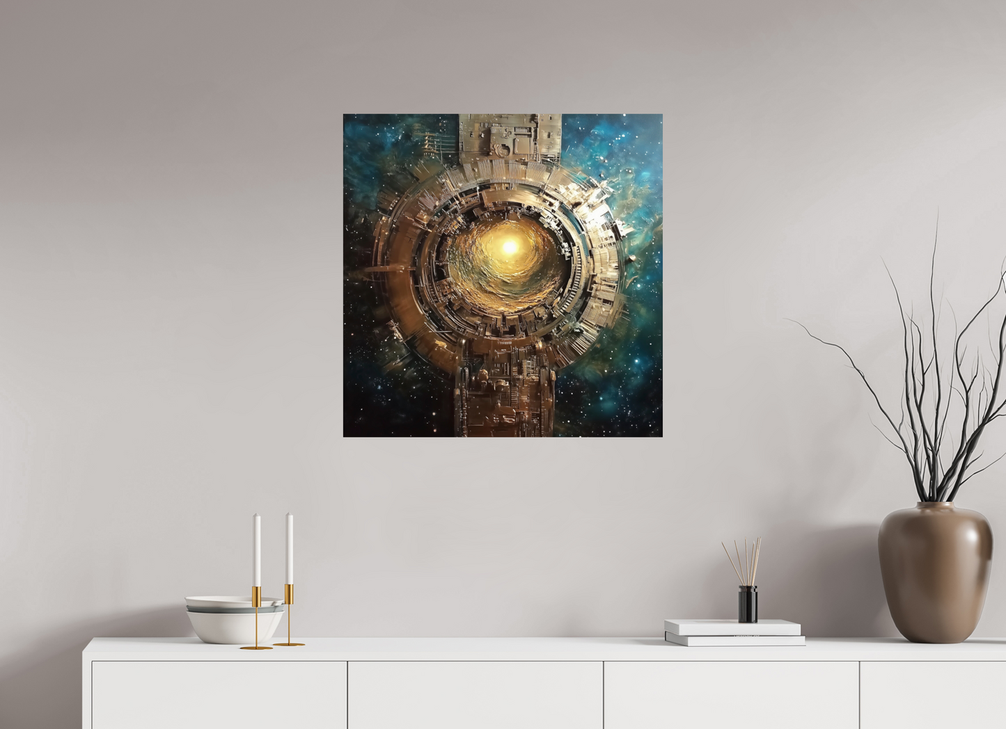 70 x 70,9 cm, Fine Art Print Baryta su alluminio dibond To a New World