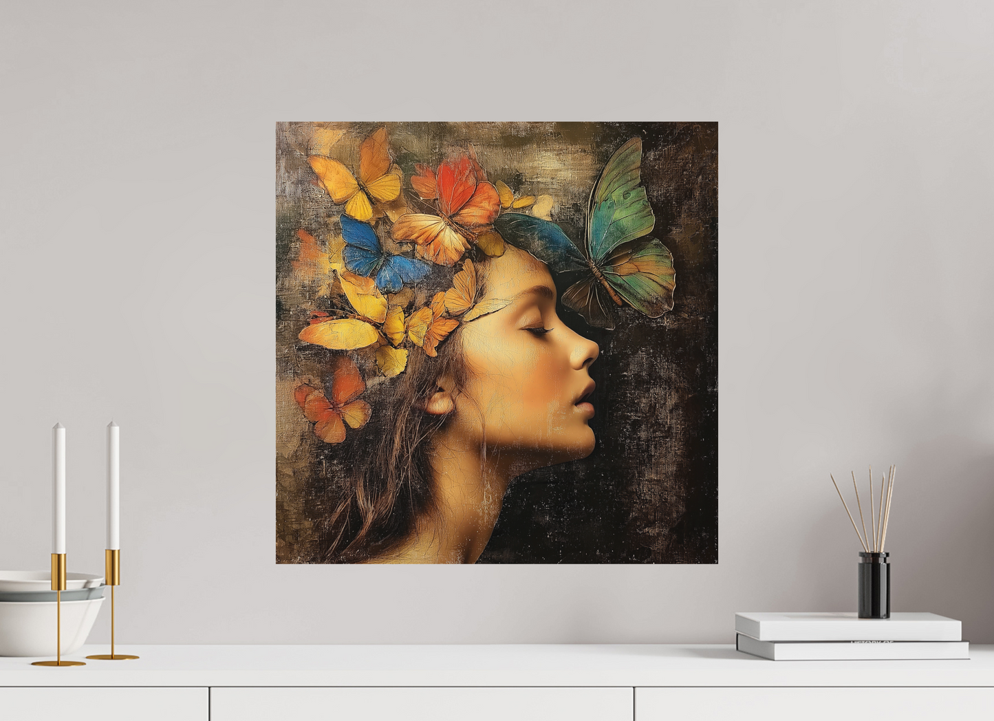 50 x 50 cm, Stampa diretta su alluminio Dibond Metamorphosis