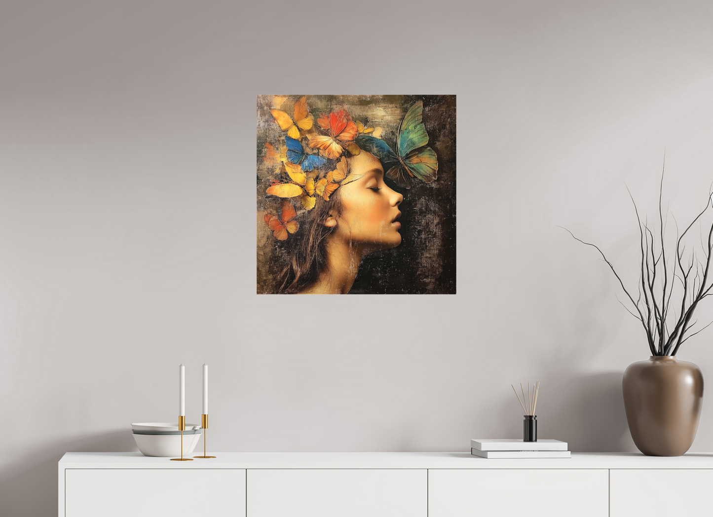 60 x 60 cm, TELA OPACA SU TELAIO Metamorphosis