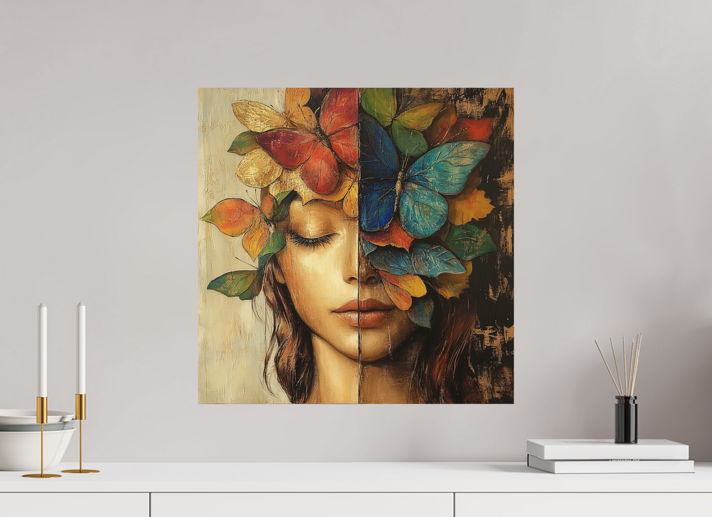 50 x 50 cm, Stampa diretta su legno The Flower