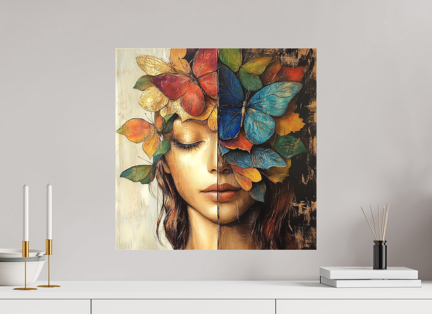 50 x 50 cm, TELA OPACA SU TELAIO The Flower