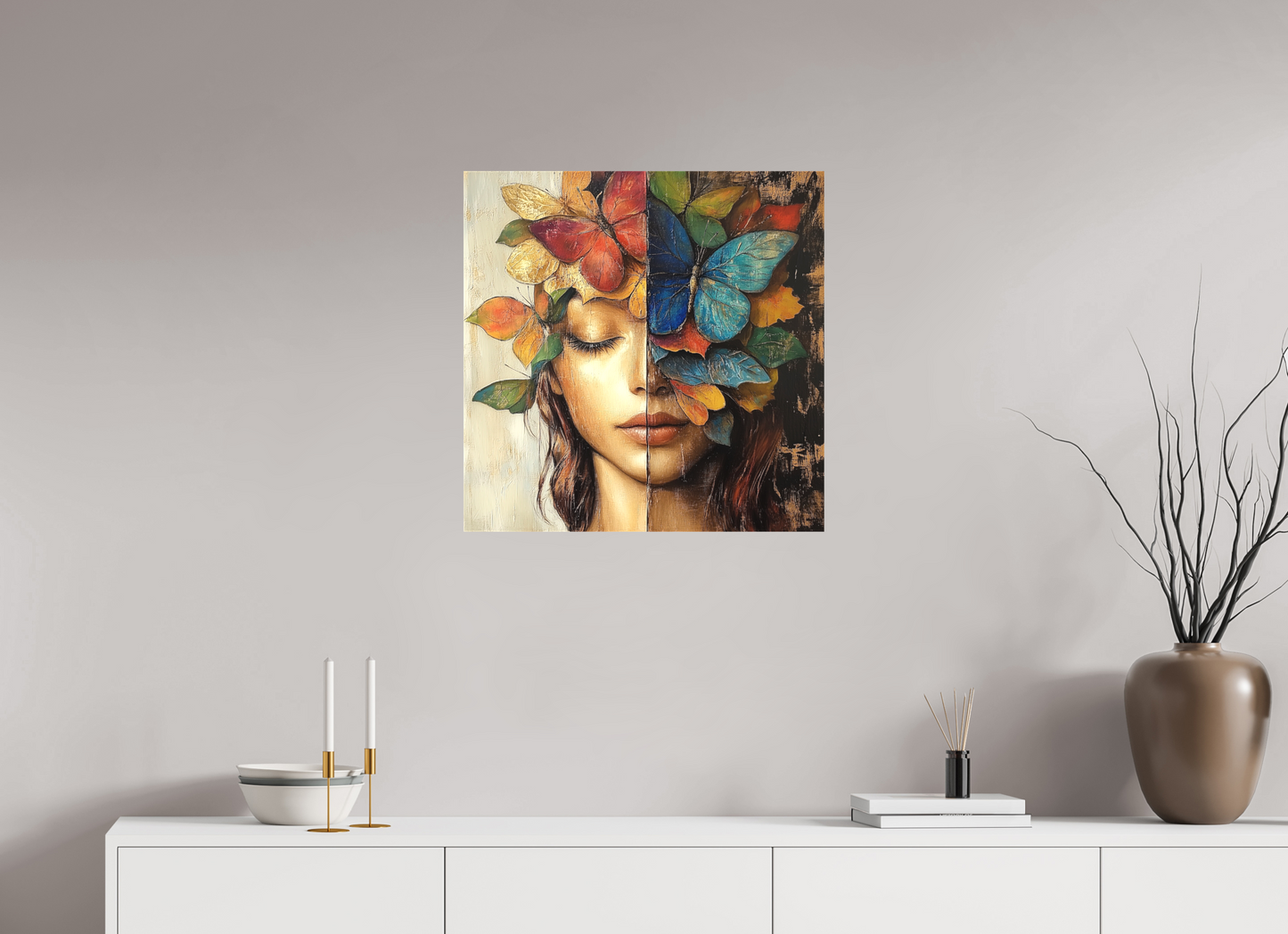 60 x 60 cm, TELA OPACA SU TELAIO The Flower