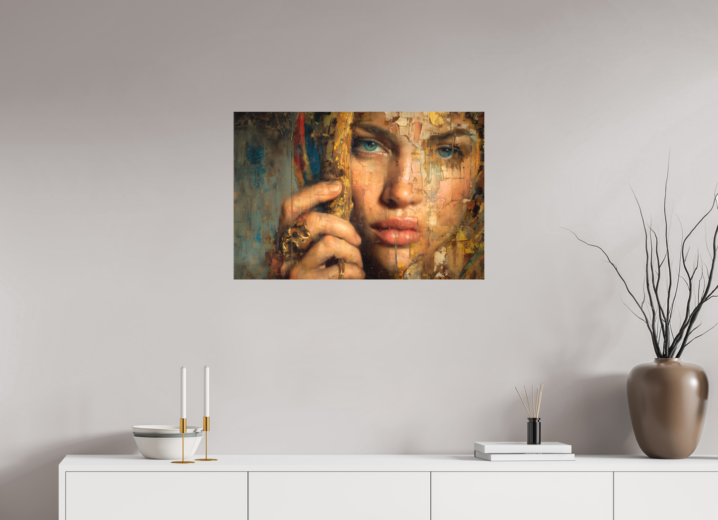 75 x 50 cm, TELA OPACA SU TELAIO Beyond the eyes