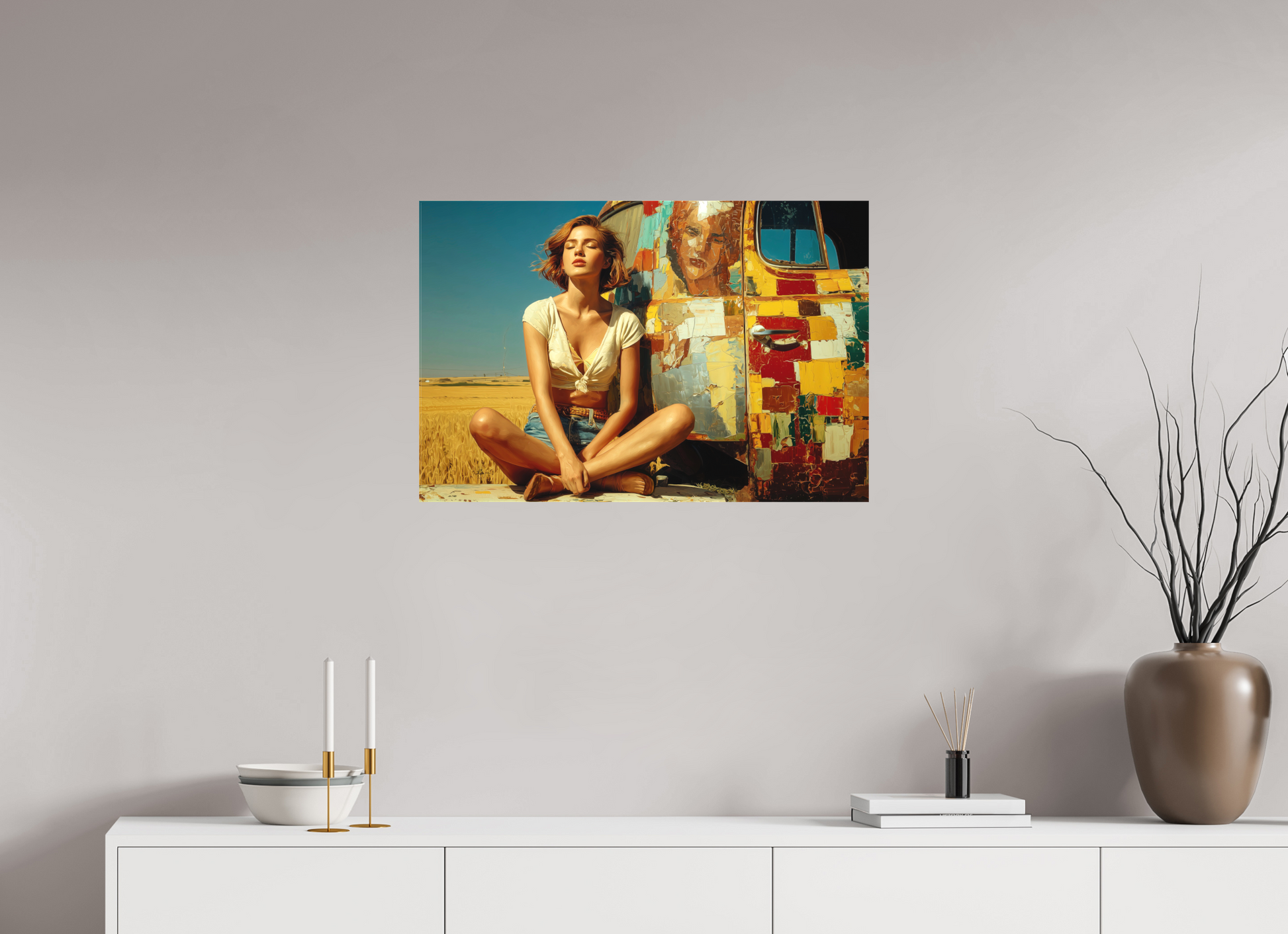 75 x 50 cm, TELA OPACA SU TELAIO Harvest of Moments