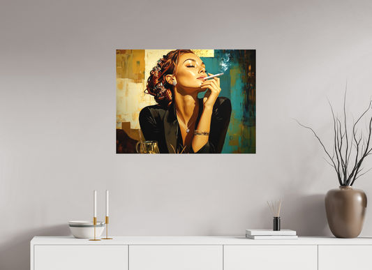 80,8 x 60 cm, TELA OPACA SU TELAIO Smoke & Drink