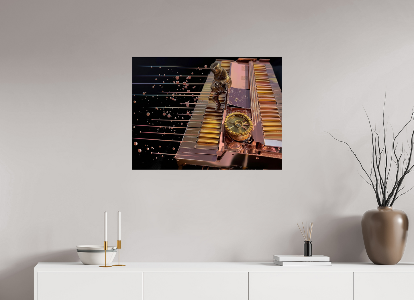 80 x 60 cm, Fine Art Pearl su alluminio dibond Astro Music Machine