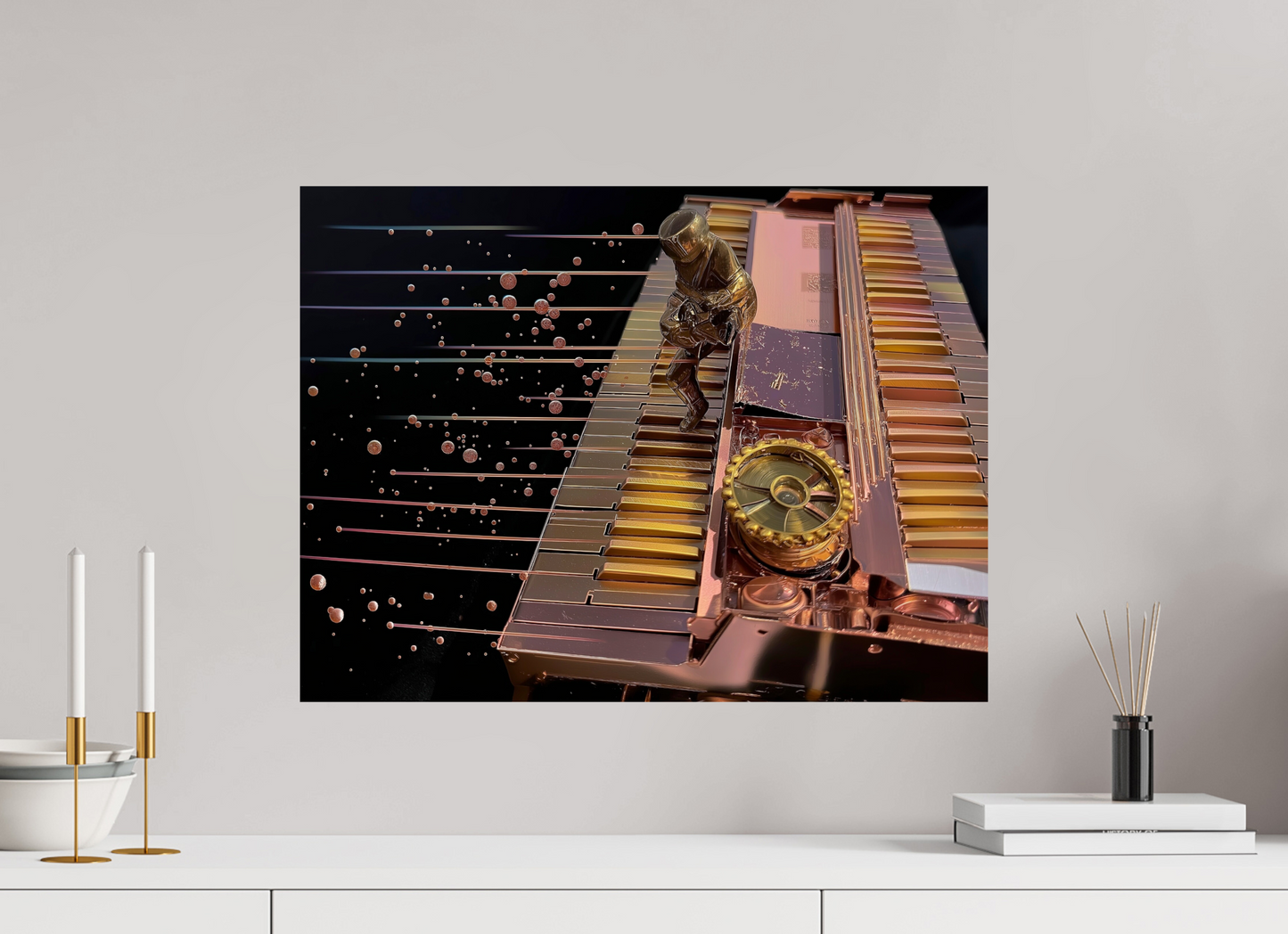 60 x 45 cm, Fine Art Print Baryta su alluminio dibond Astro Music Machine