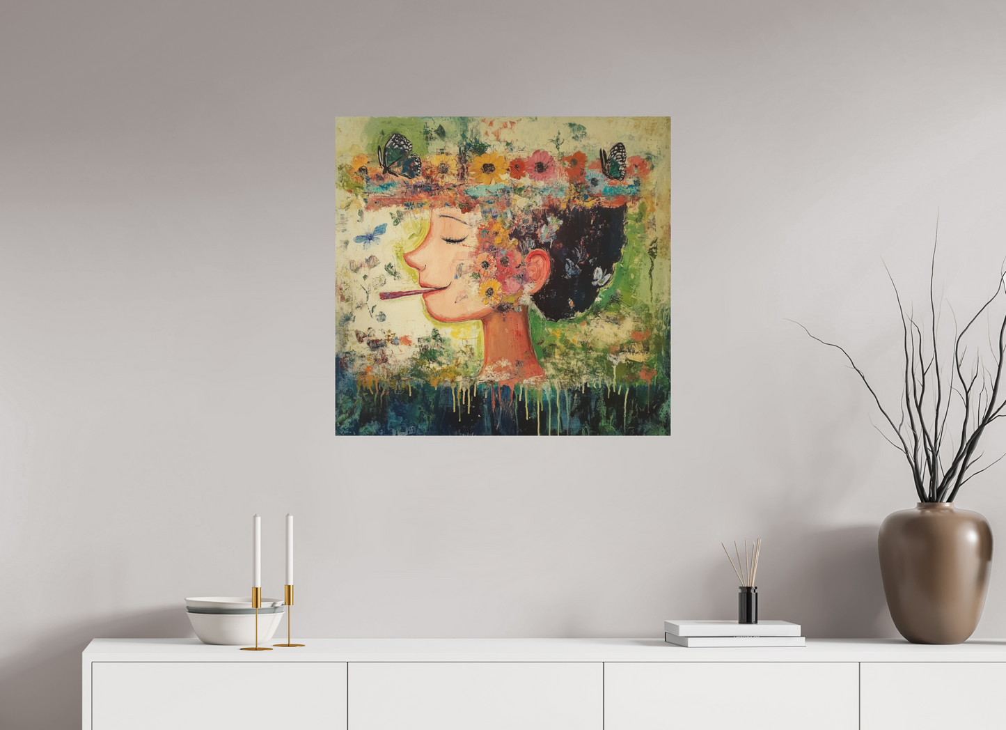 73,6 x 70 cm, Stampa diretta su legno Miss Nanchè