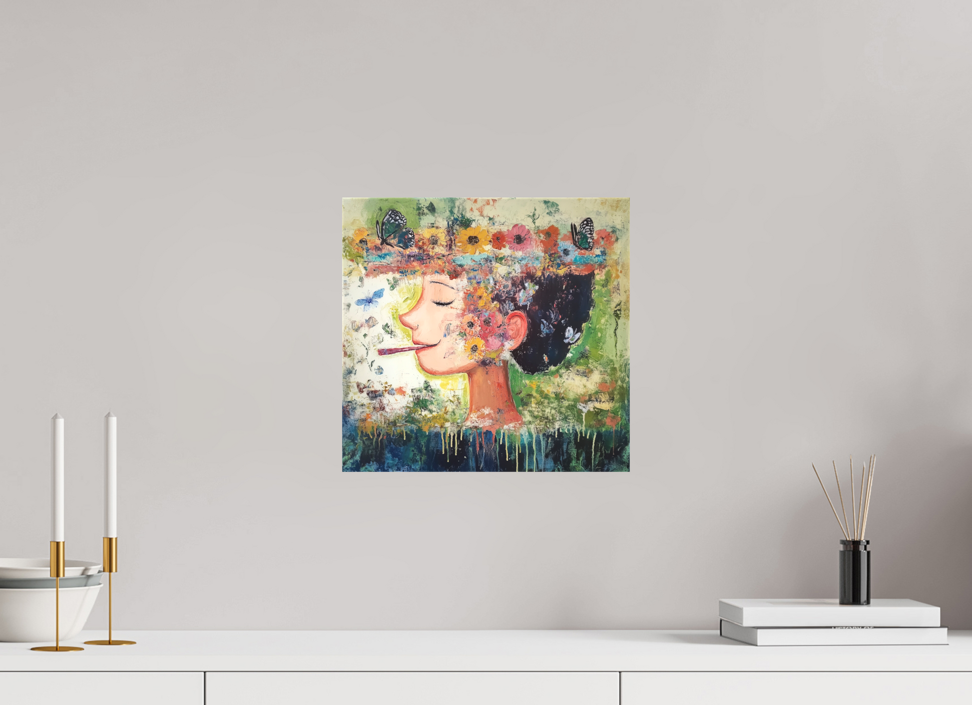 31,5 x 30 cm, TELA OPACA SU TELAIO Miss Nanchè