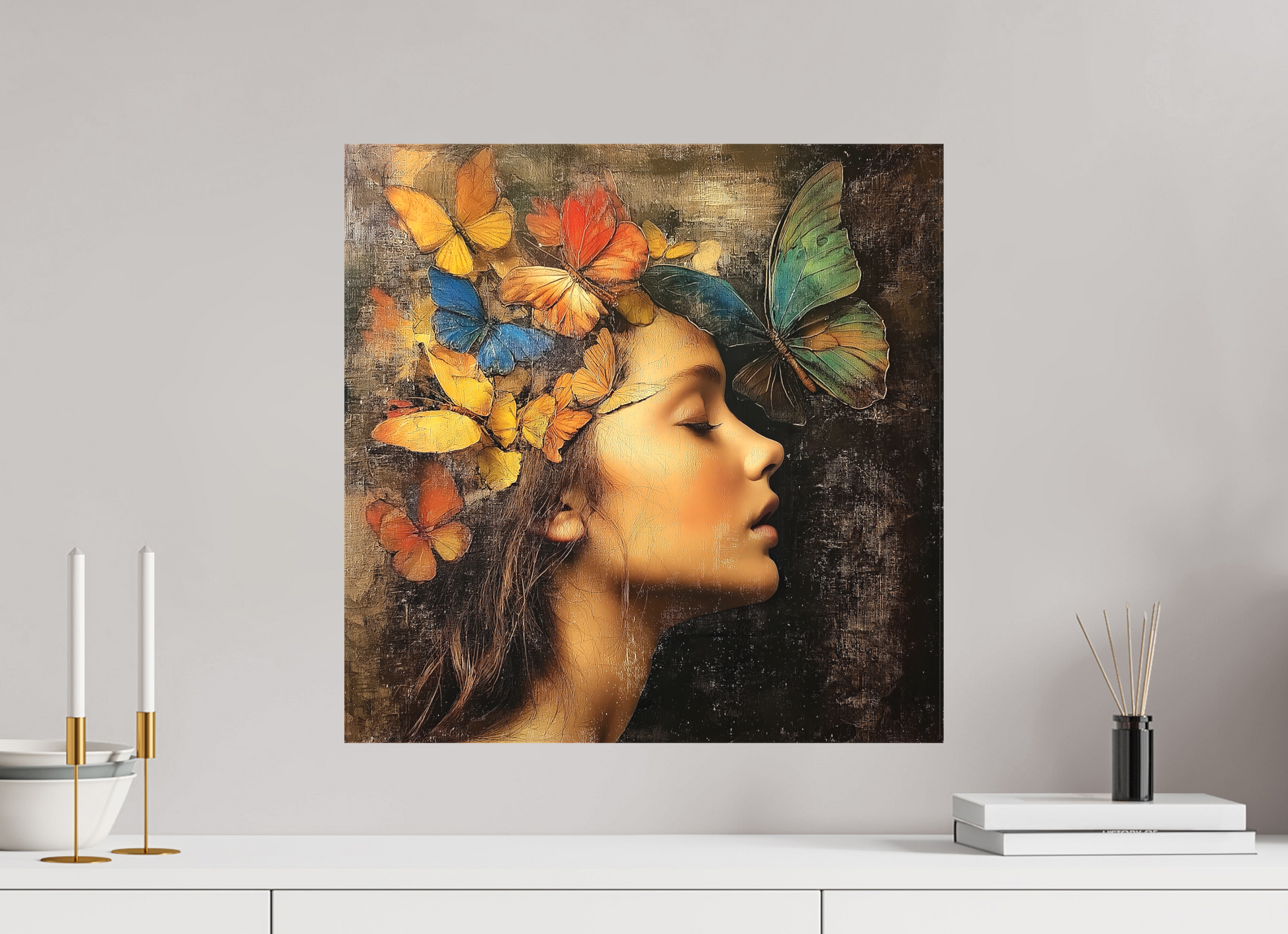 50 x 50 cm, TELA OPACA SU TELAIO Metamorphosis