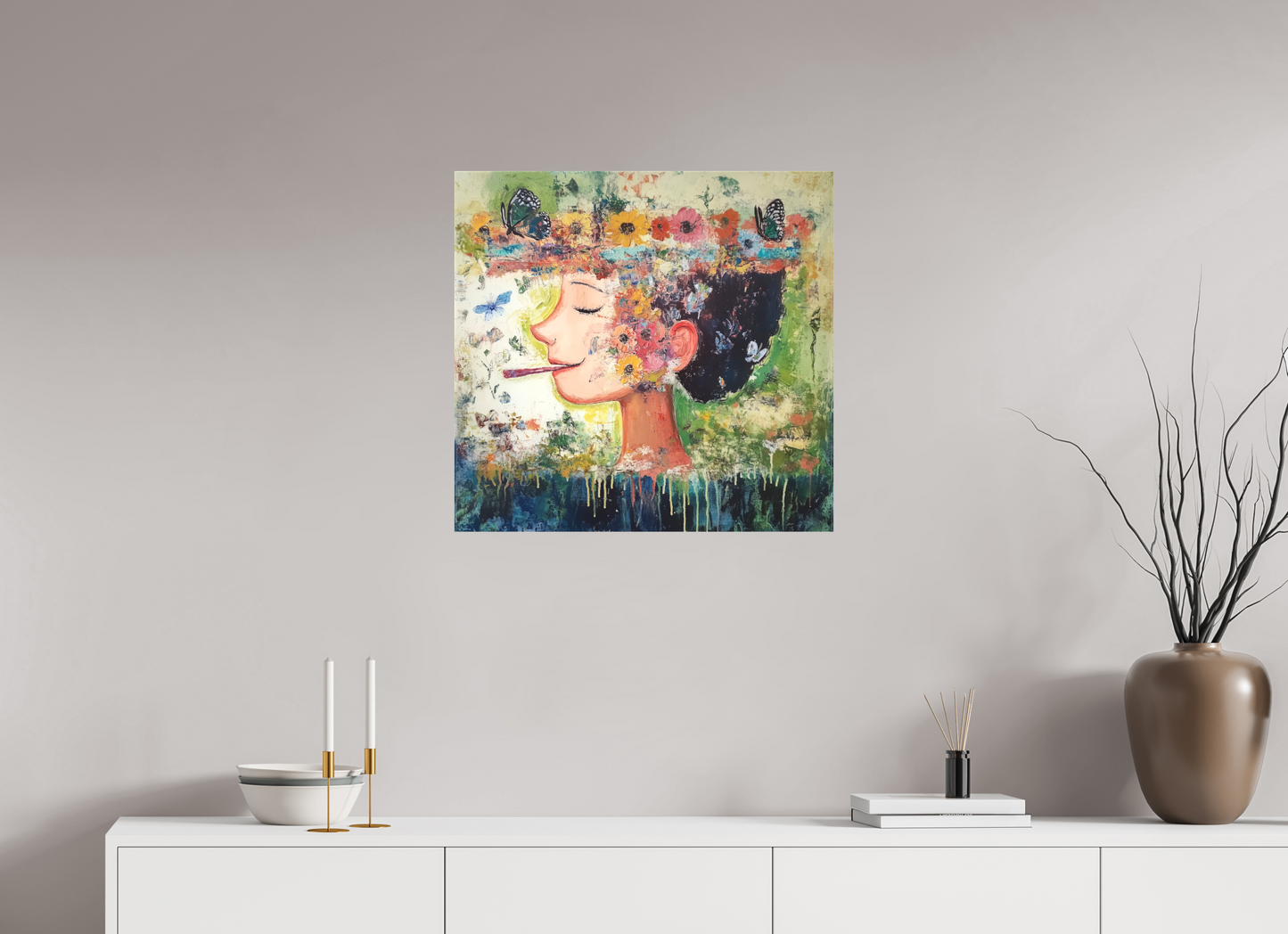 63,1 x 60 cm, TELA OPACA SU TELAIO Miss Nanchè