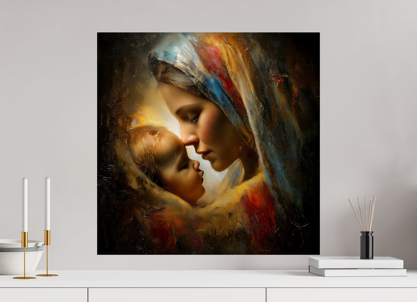 60 x 60 cm, Fine Art Pearl su alluminio dibond Primo Abbraccio