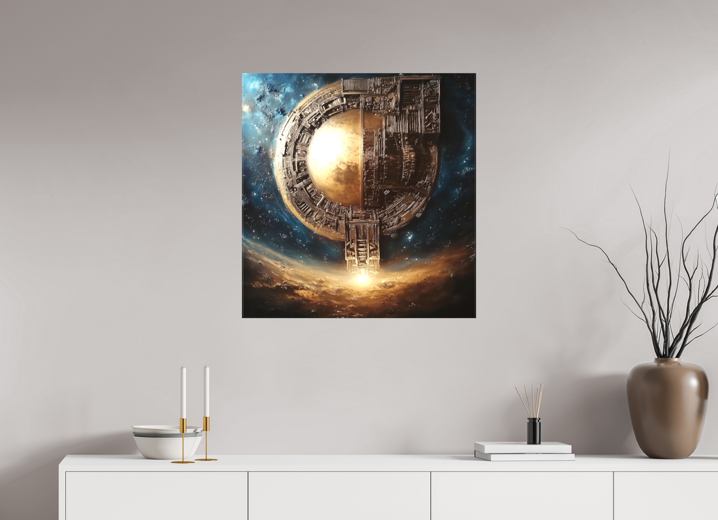 70 x 73,4 cm, TELA OPACA SU TELAIO On the Schwarzschild Horizon -Edge at 2GM/c²